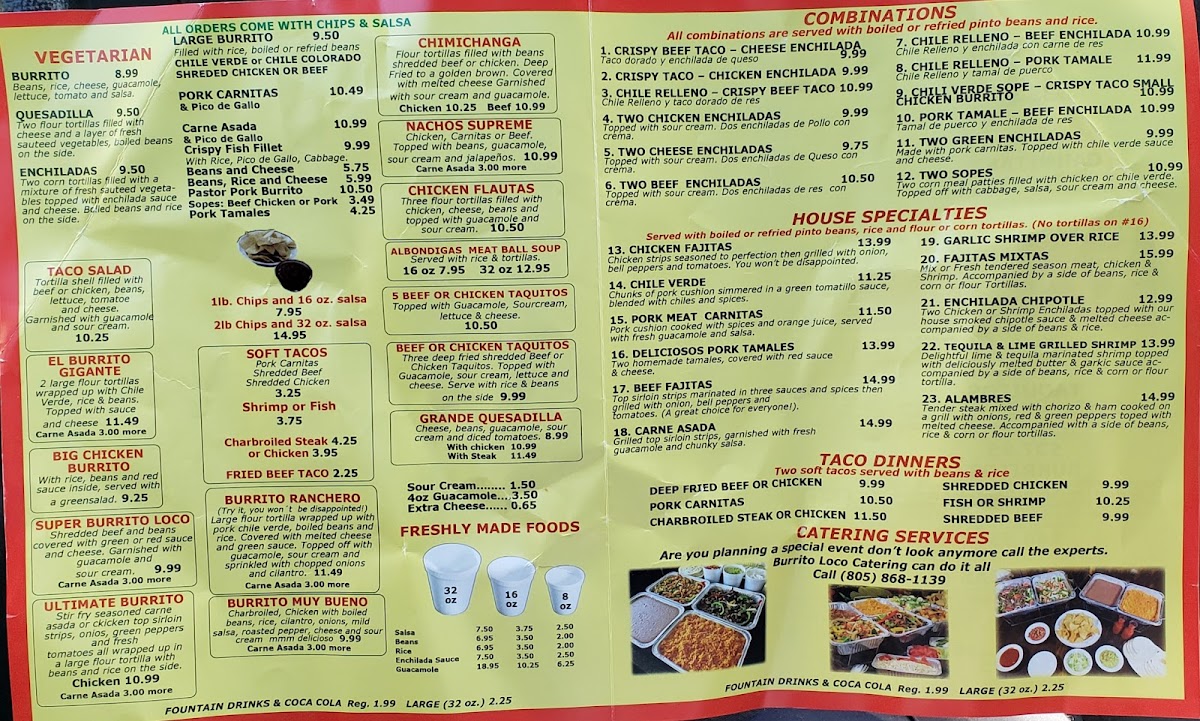 Burrito Loco Menu - Image 1